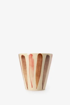 Koffiemokken beige met strepen