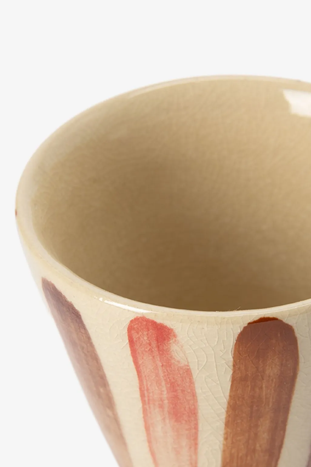 Koffiemokken beige met strepen