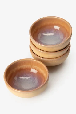 Kom klein lichtbruin reactive glaze funky