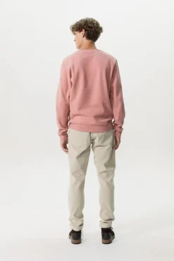 Licht beige mid-rise katoenen twill chino