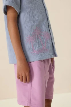 Lichtblauw overhemd met embroidery