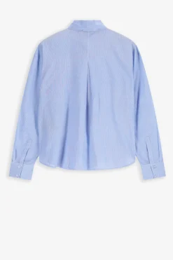 Lichtblauwe blouse met strik