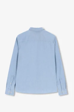 lichtblauwe chambray overhemd