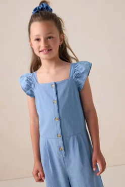 Lichtblauwe denim jumpsuit