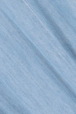 Lichtblauwe denim jurk met embroidery