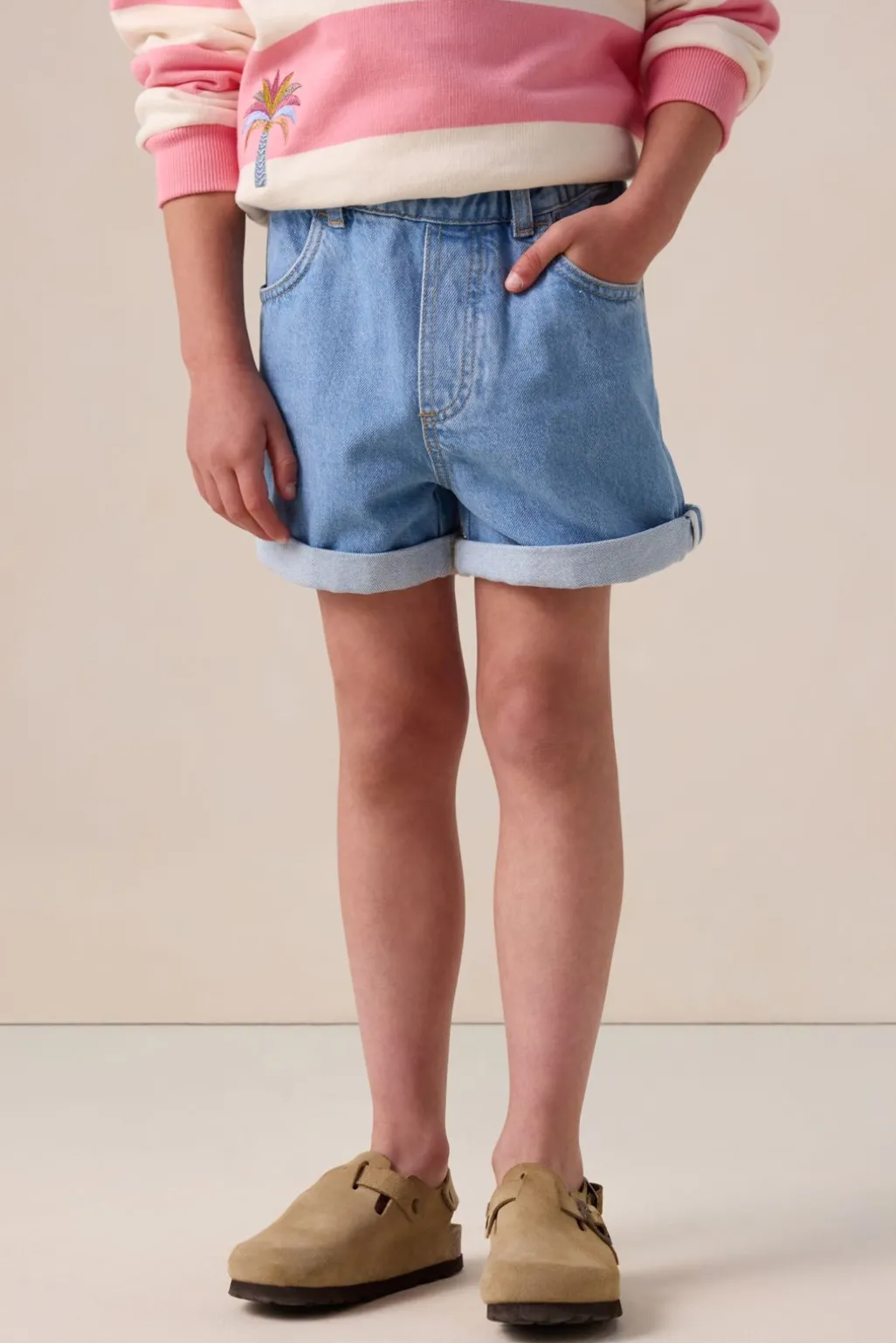 Lichtblauwe denim short
