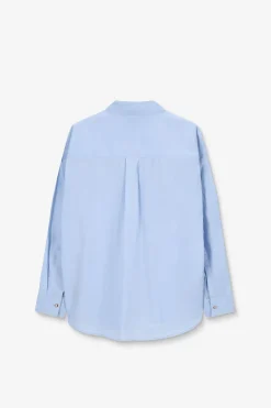 Lichtblauwe poplin blouse