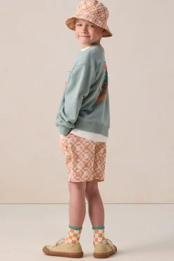 Lichtblauwe sweater met artwork