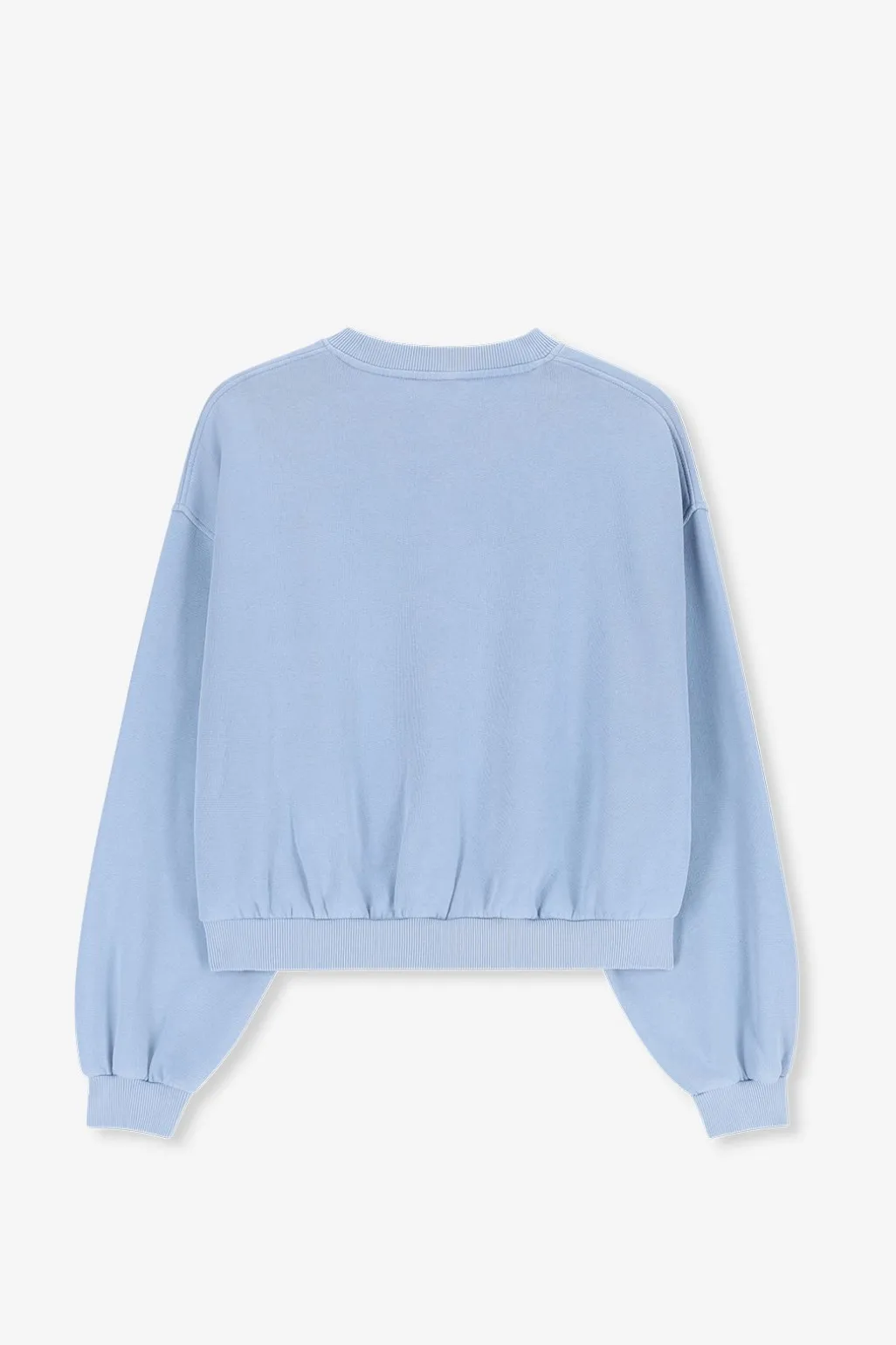 Lichtblauwe sweater met pofmouwen
