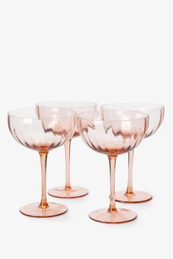 Lichtbruine champagneglazen scallop