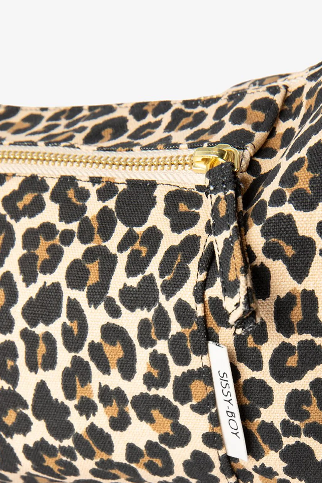 Lichtbruine crossbody tas met leopard print