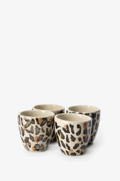 Lichtbruine eierdopjes met leopard print