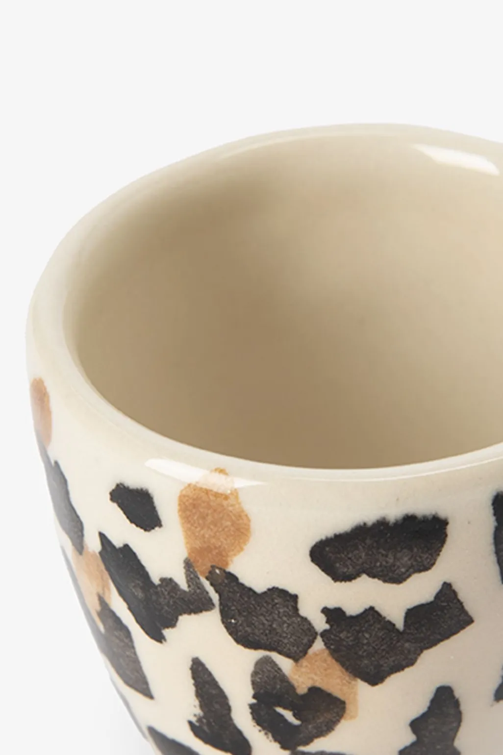 Lichtbruine eierdopjes met leopard print