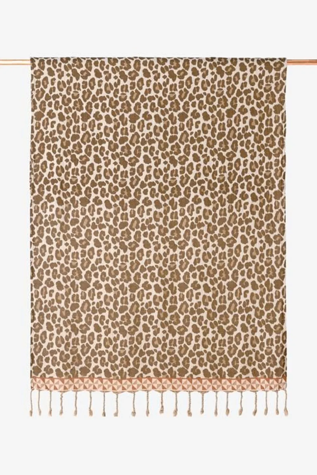 Lichtbruine hamamdoek met leopard print