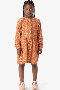 Lichtbruine jurk met multicolour print