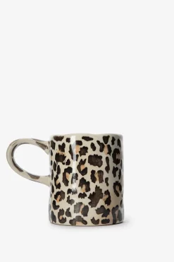 Lichtbruine mok met leopard print