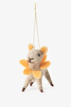 Lichtbruine wollen paasornament lama