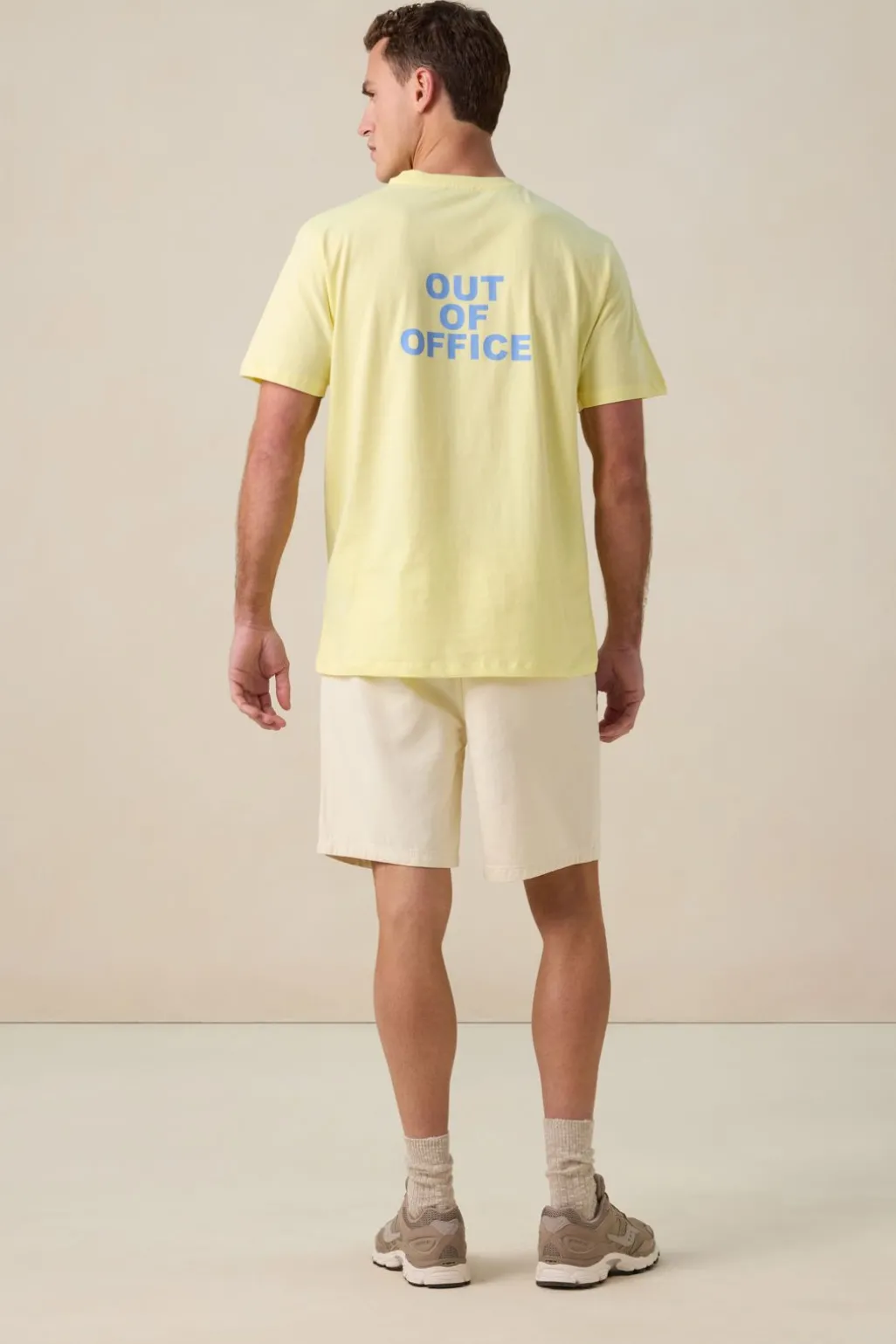 Lichtgeel T-shirt met artwork