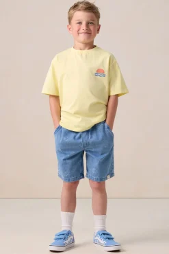 Lichtgeel t-shirt met artwork