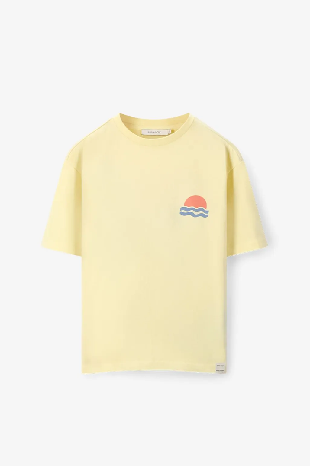 Lichtgeel t-shirt met artwork