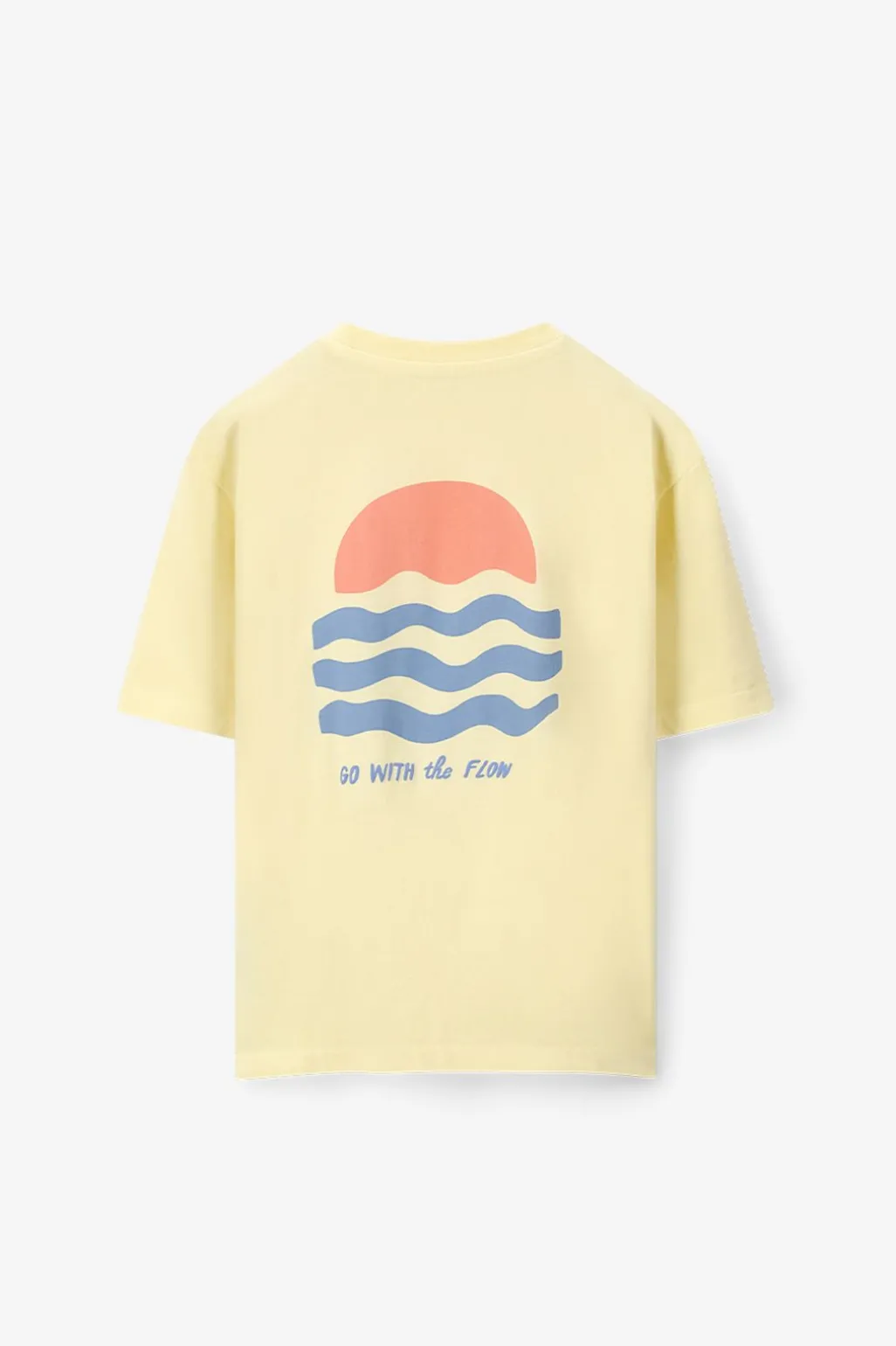 Lichtgeel t-shirt met artwork