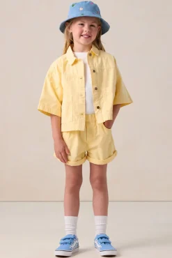 Lichtgele blouse met opgestikte zakken