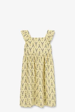 Lichtgele maxi jurk met kreeft print