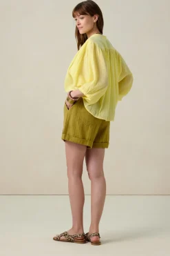 Lichtgele oversized blouse