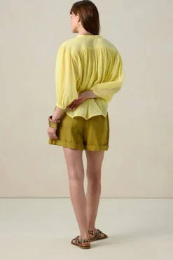 Lichtgele oversized blouse