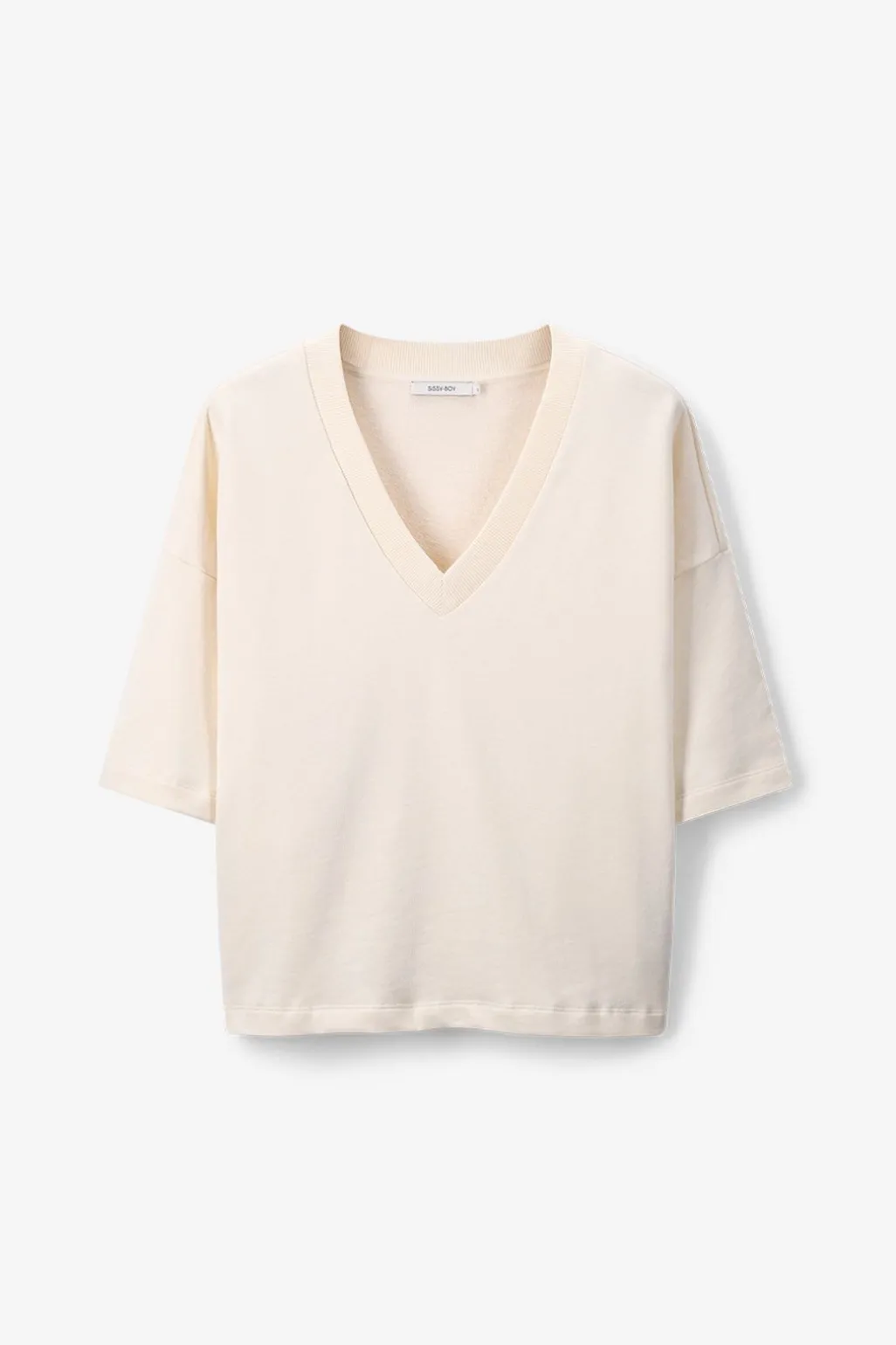 Lichtgele sweater met v-hals