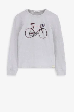 Lichtgrijs T-shirt met fiets