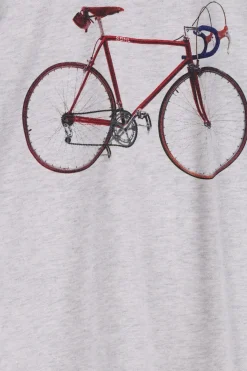 Lichtgrijs T-shirt met fiets