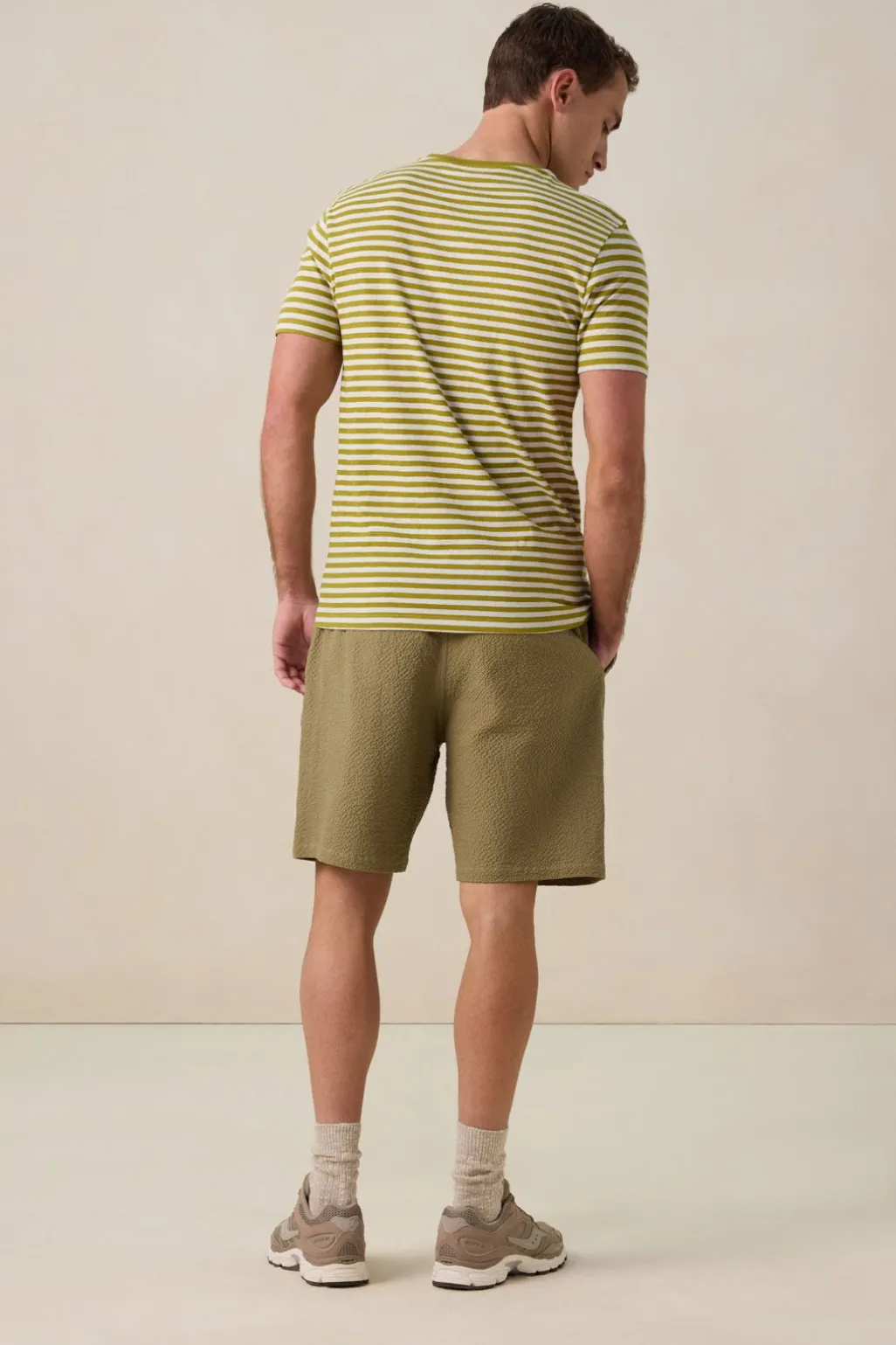 Lichtgroen gestreept T-shirt