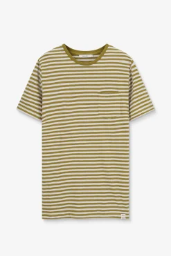 Lichtgroen gestreept T-shirt