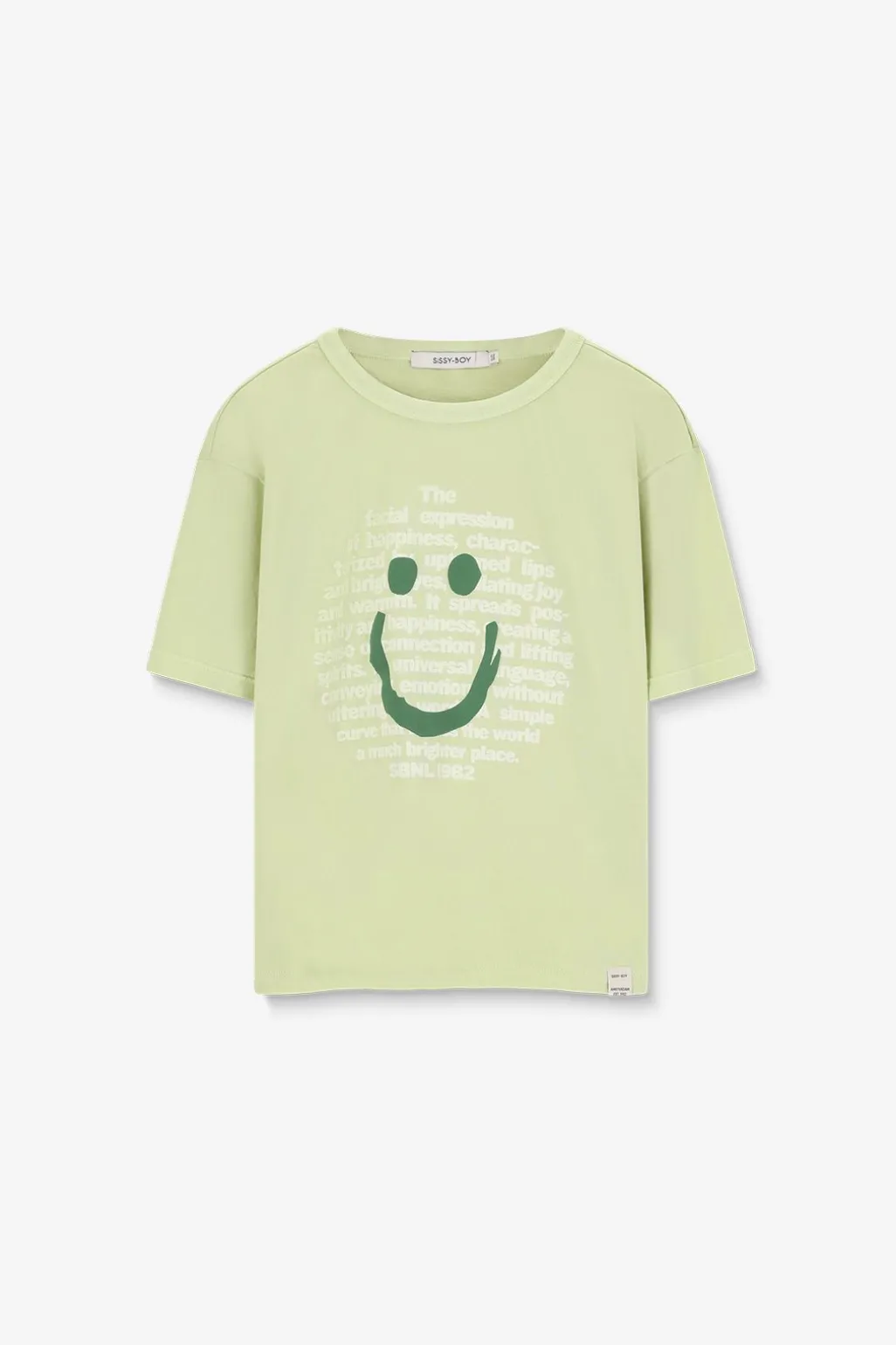 Lichtgroen T-shirt met smiley