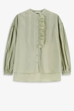 Lichtgroene blouse met borduurwerk
