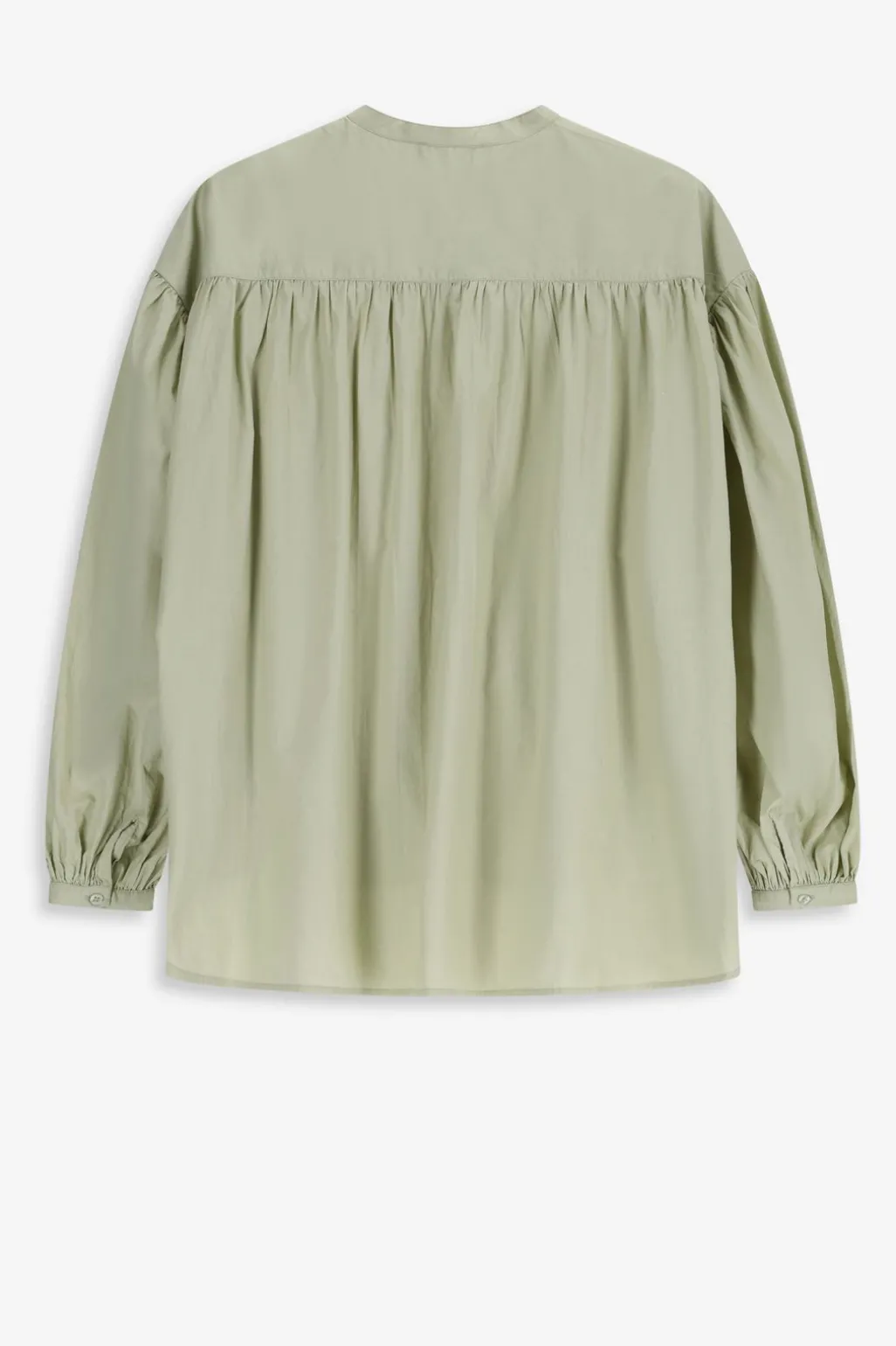 Lichtgroene blouse met borduurwerk