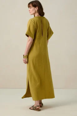 Lichtgroene kaftan maxi jurk
