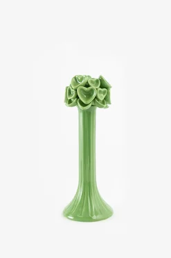 Lichtgroene kandelaar met hartjes