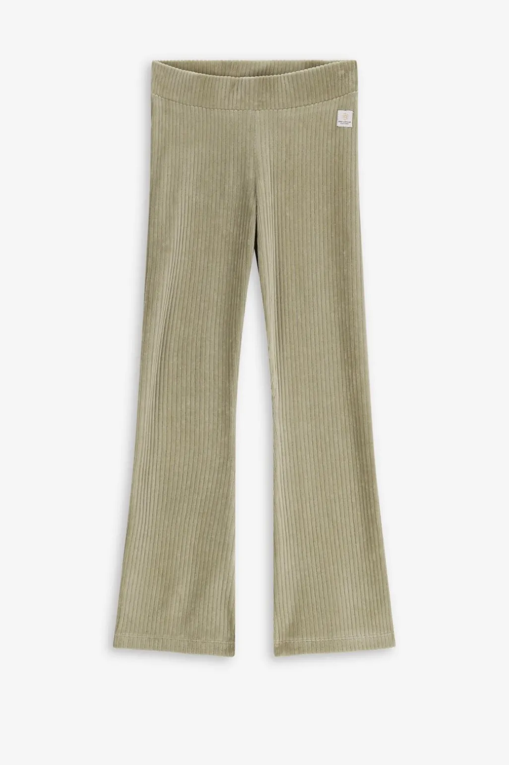 Lichtgroene rib flared legging