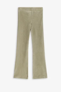 Lichtgroene rib flared legging