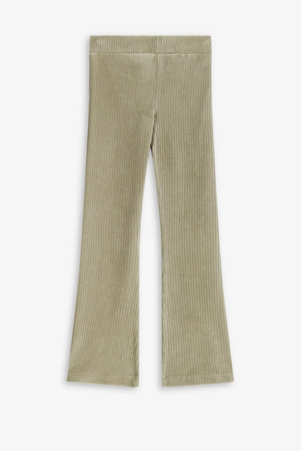 Lichtgroene rib flared legging