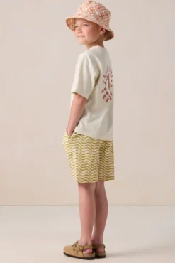 Lichtgroene shorts met golvende print