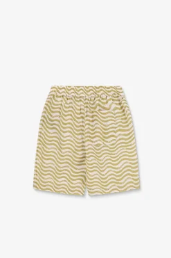 Lichtgroene shorts met golvende print