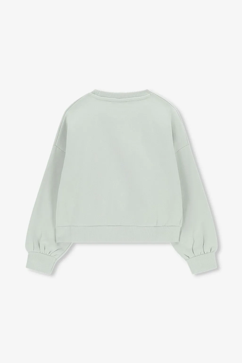 Lichtgroene sweater met tekst