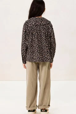 Lichtgroene wide leg corduroy broek