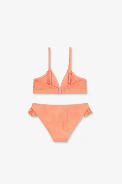 Lichtoranje bikini met ruffles