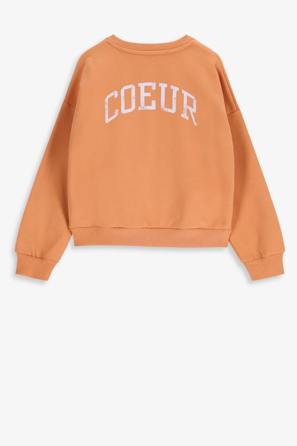 Lichtoranje oversized sweater met artwork