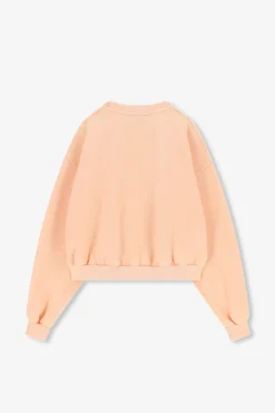 Lichtoranje sweater met pofmouwen