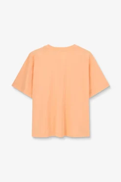 Lichtoranje T-shirt met borstzakje